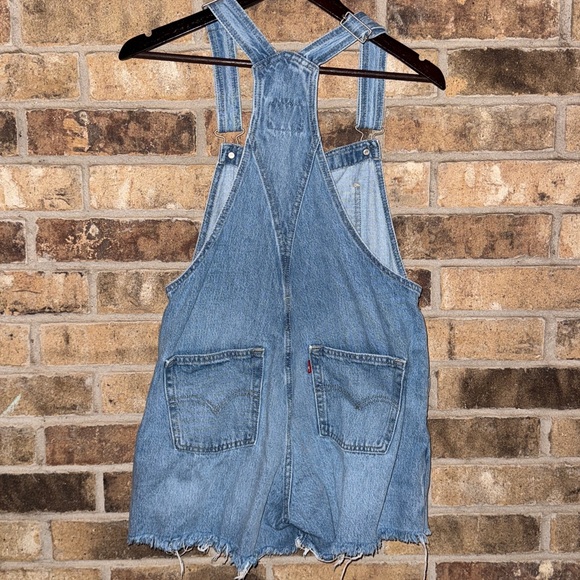 Levi Denim Overalls with Frayed Hem - Picture 8 of 10